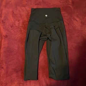 lulu lemon black leggings, size 0